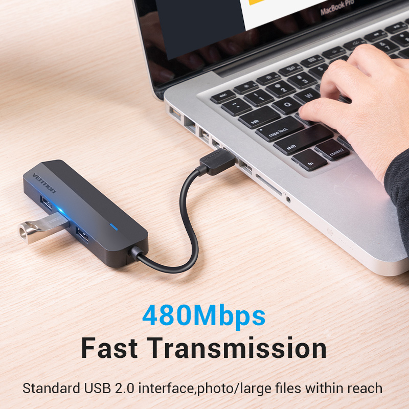 Vention USB Hub 2.0 Ethernet Adapter with Micro USB Power Input (CHPBB)