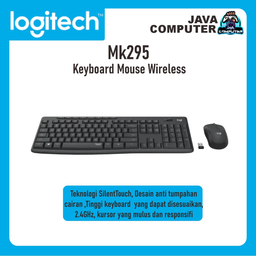 Logitech Keyboard Mouse Wireless Silent MK295