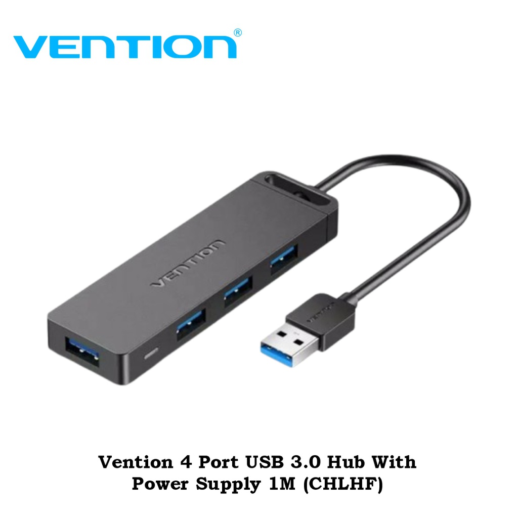 Vention 4 Port USB 3.0 Hub With Power Supply 1M (CHLHF)