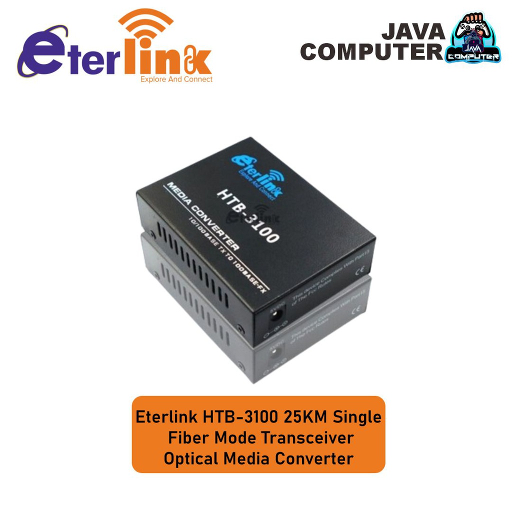 Eterlink HTB-3100 25KM Single Fiber Mode Transceiver Optical Media Converter