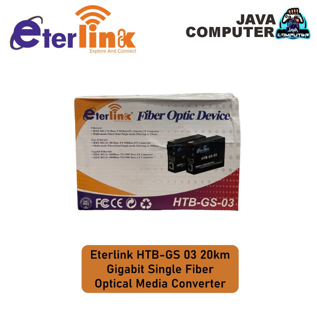 Eterlink HTB-GS 03 20km Gigabit Single Fiber Optical Media Converter