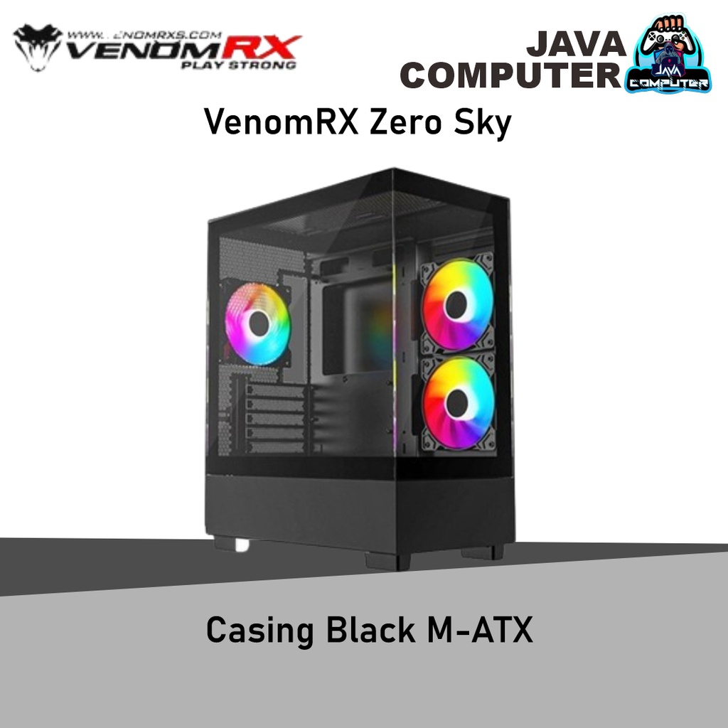 VenomRX Zero Sky Casing Black M-ATX