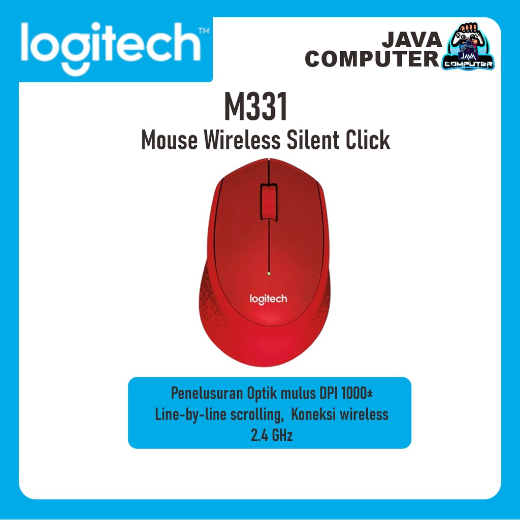 Logitech Mouse M331 Wireless Silent Click Red