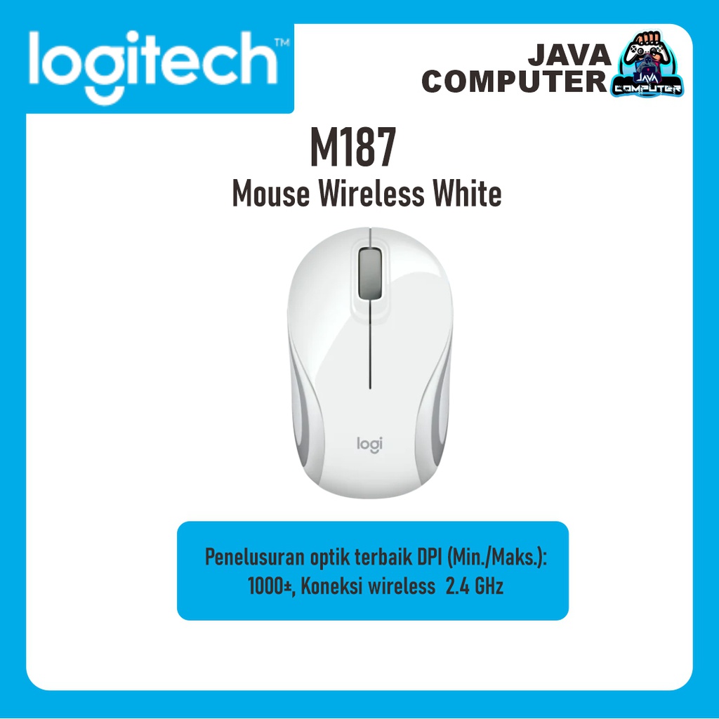 Logitech Mouse M187 Wireless White