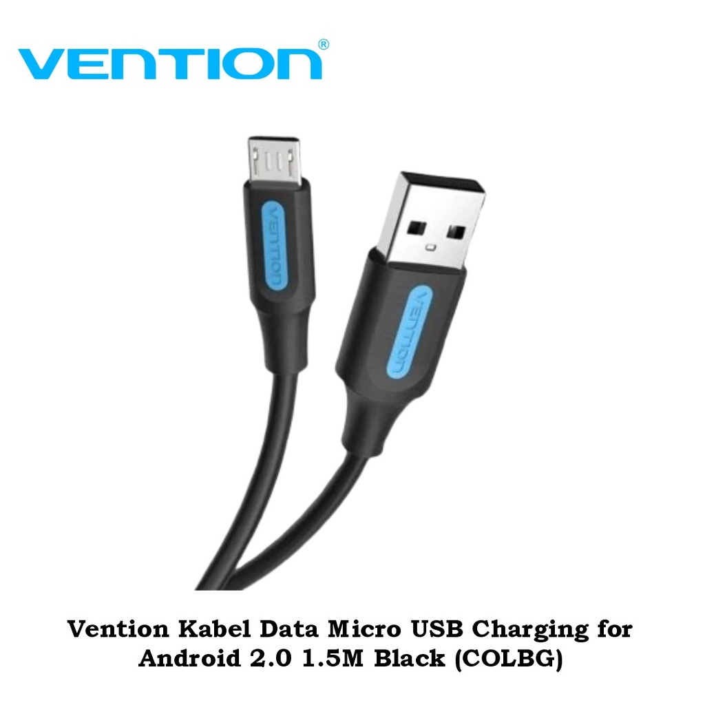 Vention Kabel Data Micro USB Charging for Android 2.0 1.5M Black (COLBG)