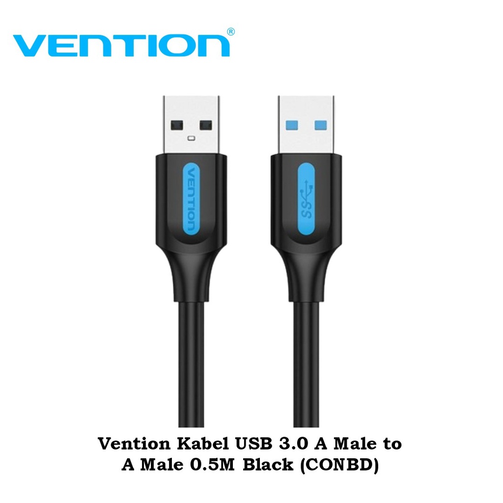 Vention Kabel USB Male to Male 3.0 High Speed Data Transfer 0.5M Black (CONBD)