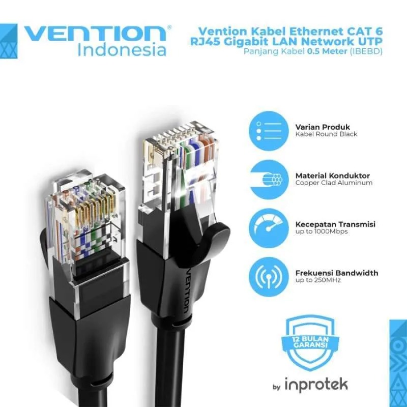 Vention Kabel LAN CAT 6 0.5M UTP Ethernet Gigabit (IBEBD)