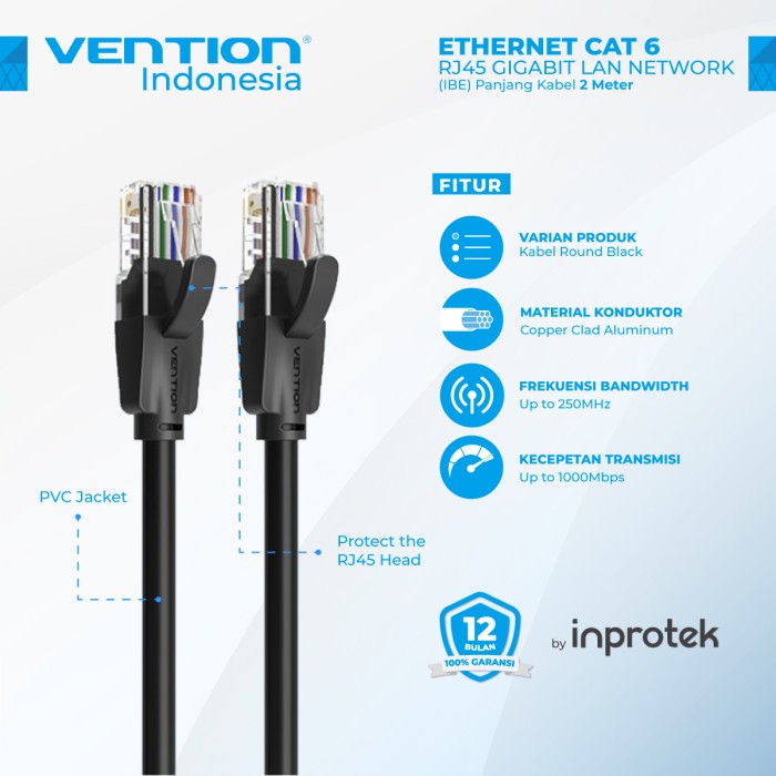 Vention Kabel LAN CAT 6 2M UTP Ethernet Gigabit (IBEBH)