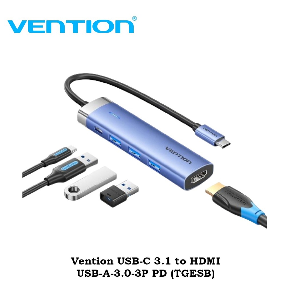Vention USB-C 3.1 to HDMI USB-A-3.0-3P PD (TGESB)