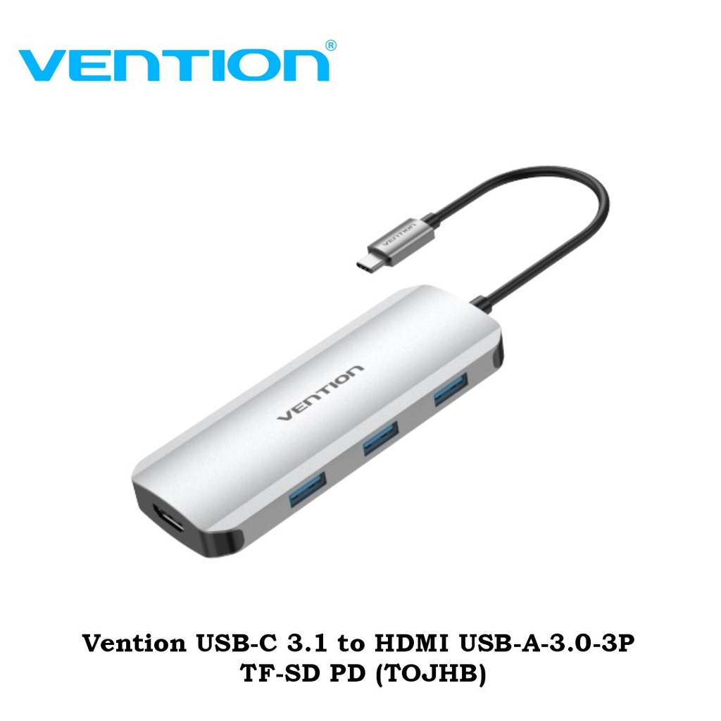 Vention USB-C 3.1 to HDMI USB-A-3.0-3P TF-SD PD (TOJHB)