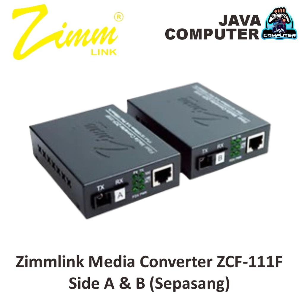 Zimmlink Media Converter ZCF-111F Side A &amp; B (Sepasang)
