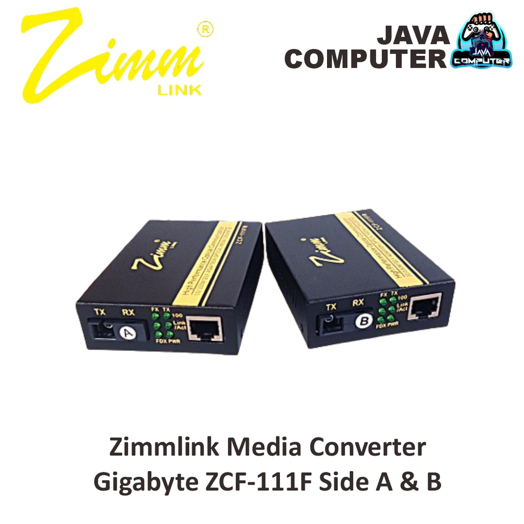 Zimmlink Media Converter ZCF-111F Side A &amp; B (Sepasang)