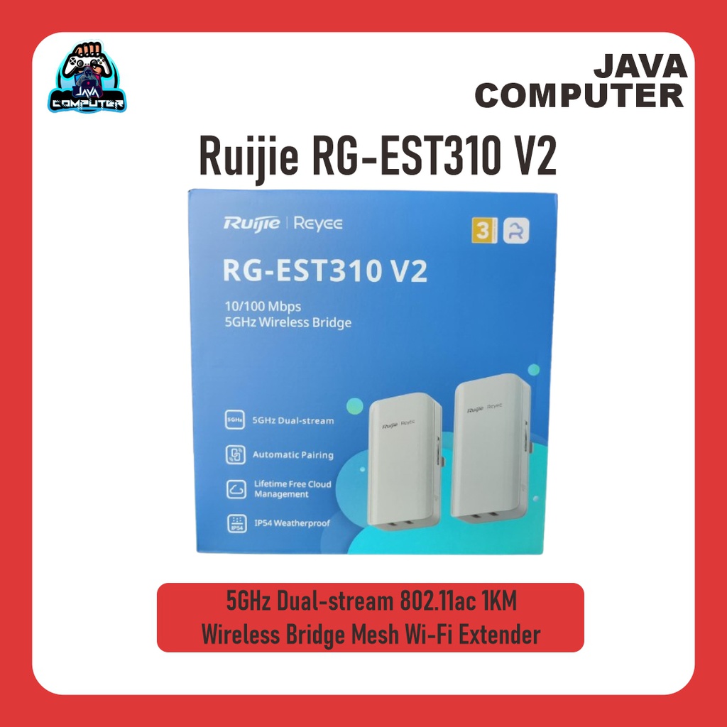 Ruijie RG-EST310 V2, 5GHz Dual-stream 802.11ac 1KM Wireless Bridge