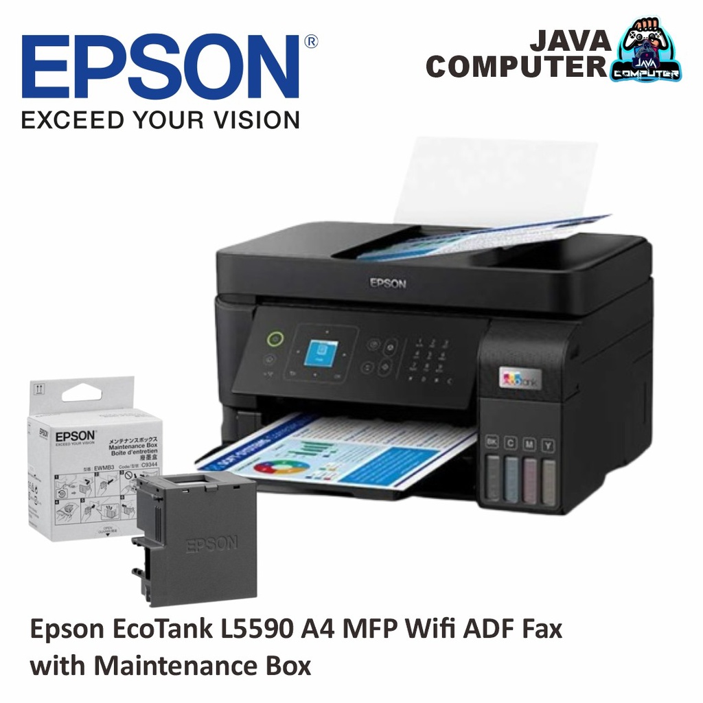Epson EcoTank L5590 A4 MFP Wifi ADF Fax with Maintenance Box
