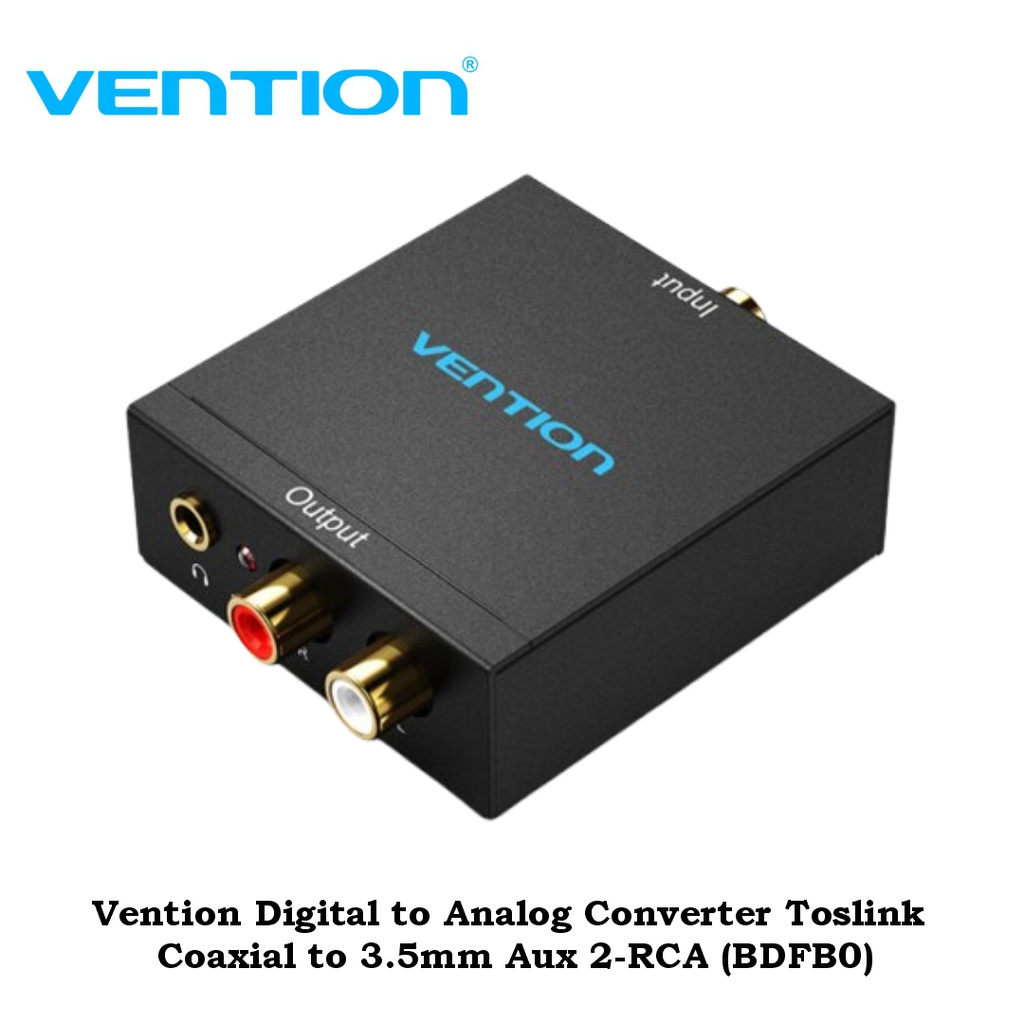Vention Digital to Analog Converter Toslink Coaxial to 3.5mm Aux 2-RCA (BDFB0)