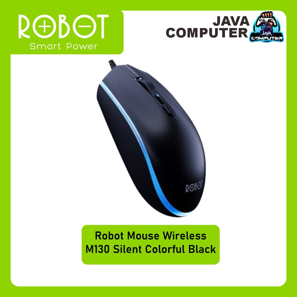 Robot Mouse Wireless M130 Silent Colorful Black