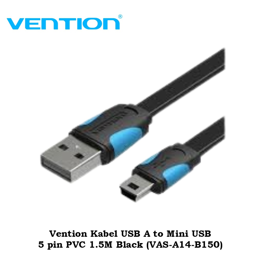 Vention Kabel USB A to Mini USB 5 pin PVC 1.5M Black (VAS-A14-B150)