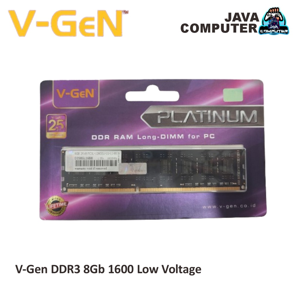 V-Gen DDR3 8Gb 1600 Low Voltage