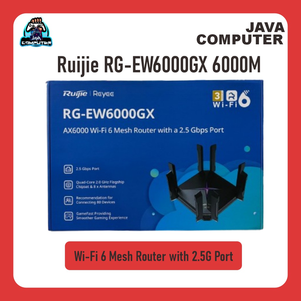 Ruijie RG-EW6000GX 6000M Wi-Fi 6 Mesh Router with 2.5G Port