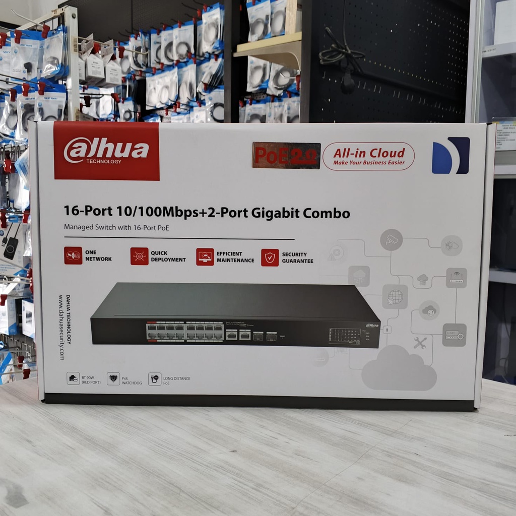 Dahua POE Switch CS4218-16ET-240 (18-Port Cloud Managed Desktop Switch with 16-Port PoE)