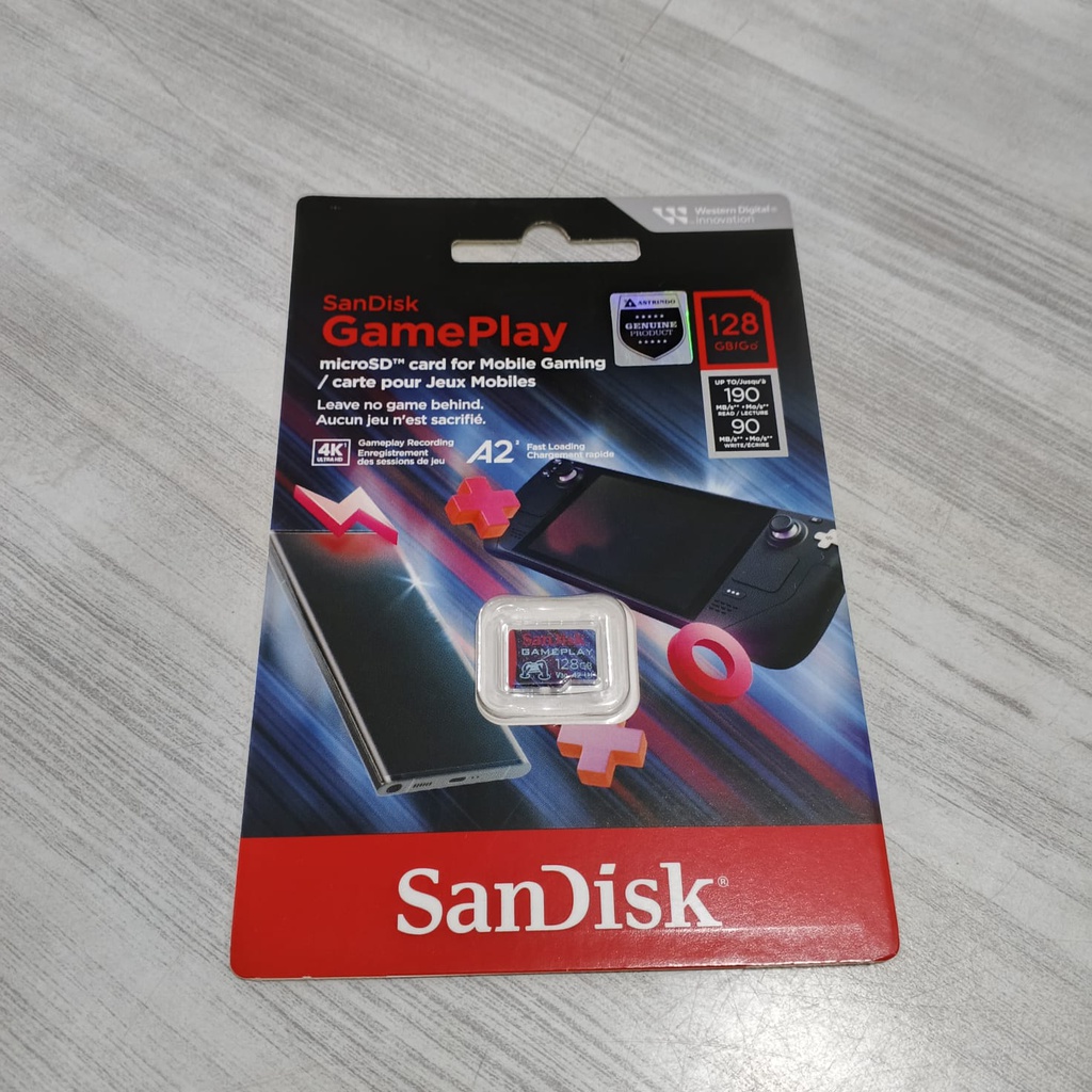 SanDisk GamePlay MicroSD for Mobile Gaming 128GB 190Mbps