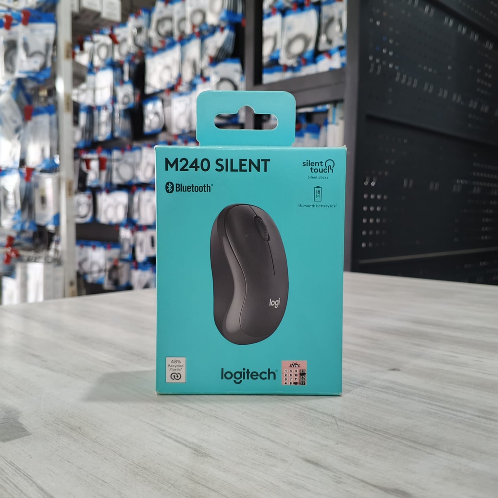 Logitech Mouse M240 Wireless Bluetooth Silent Black