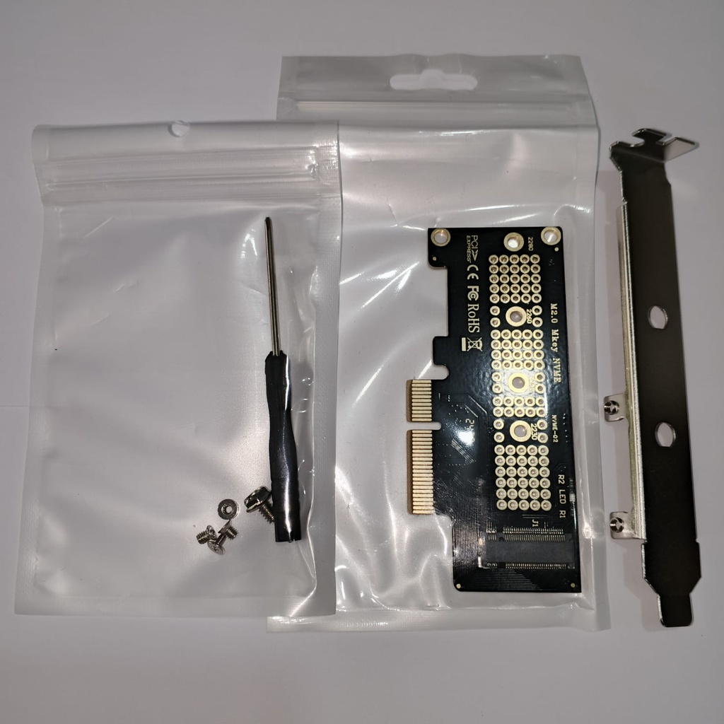 Converter PCIe X4 to M.2 NVME SSD Card Adapter Long Bracket