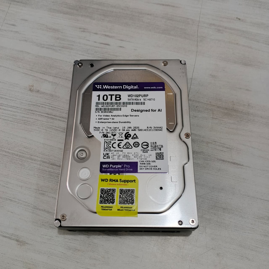 WD HD Purple Pro 3.5" 10TB CCTV