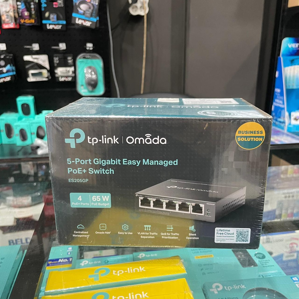 TP-Link Omada ES205GP 5 Port Gigabit Easy Managed Switch with 4 Port PoE+ 65W