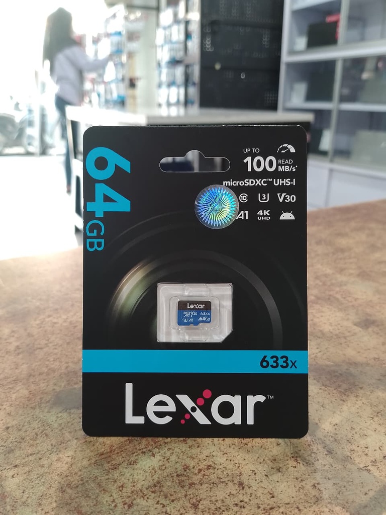 Lexar High-Performance 633x 64GB MicroSDXC C10, UHS-I (U3), V30, A1 up to 100MB/s read