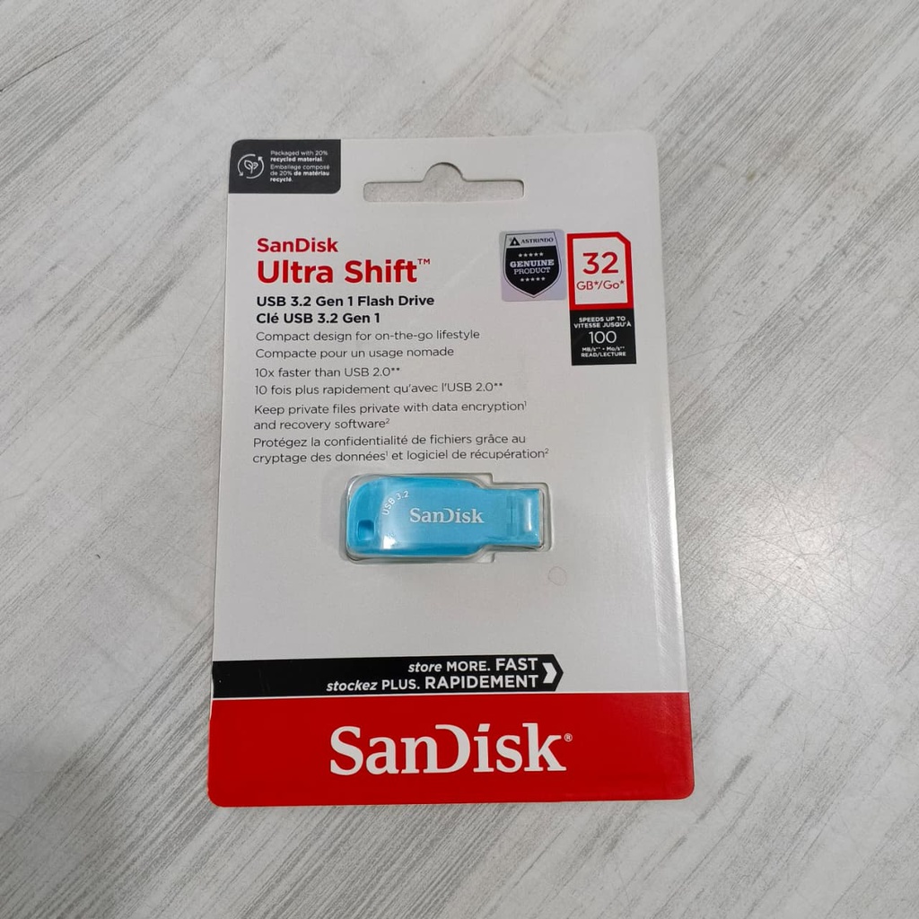 Sandisk FD CZ410 32GB Ultra Shift USB 3.2 Blue