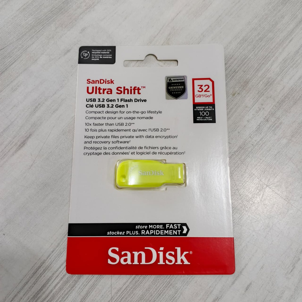 Sandisk FD CZ410 32GB Ultra Shift USB 3.2 Green