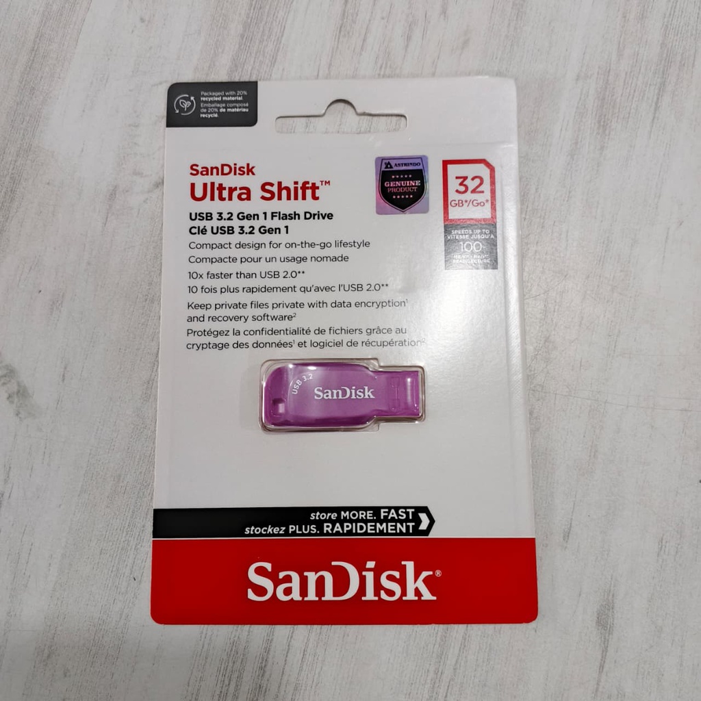 Sandisk FD CZ410 32GB Ultra Shift USB 3.2 Purple