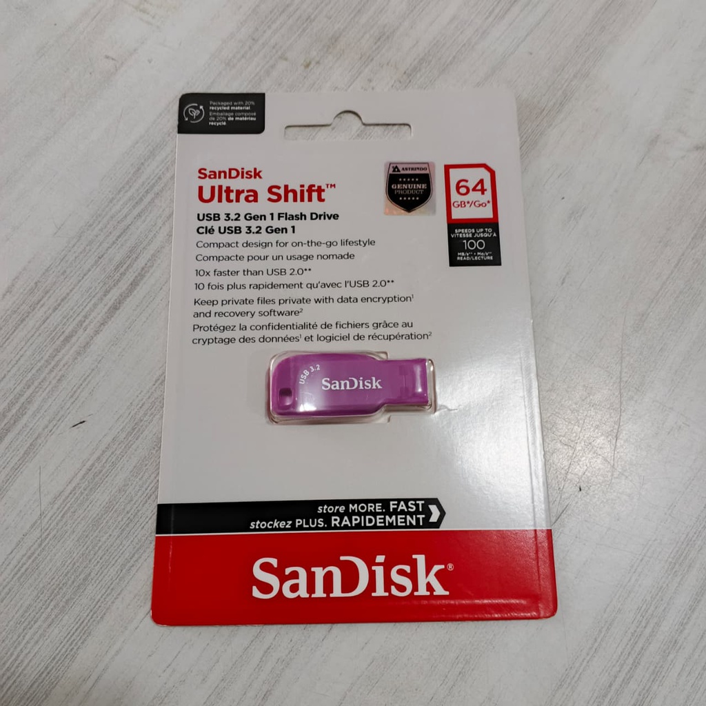Sandisk FD CZ410 64GB Ultra Shift USB 3.2 Purple