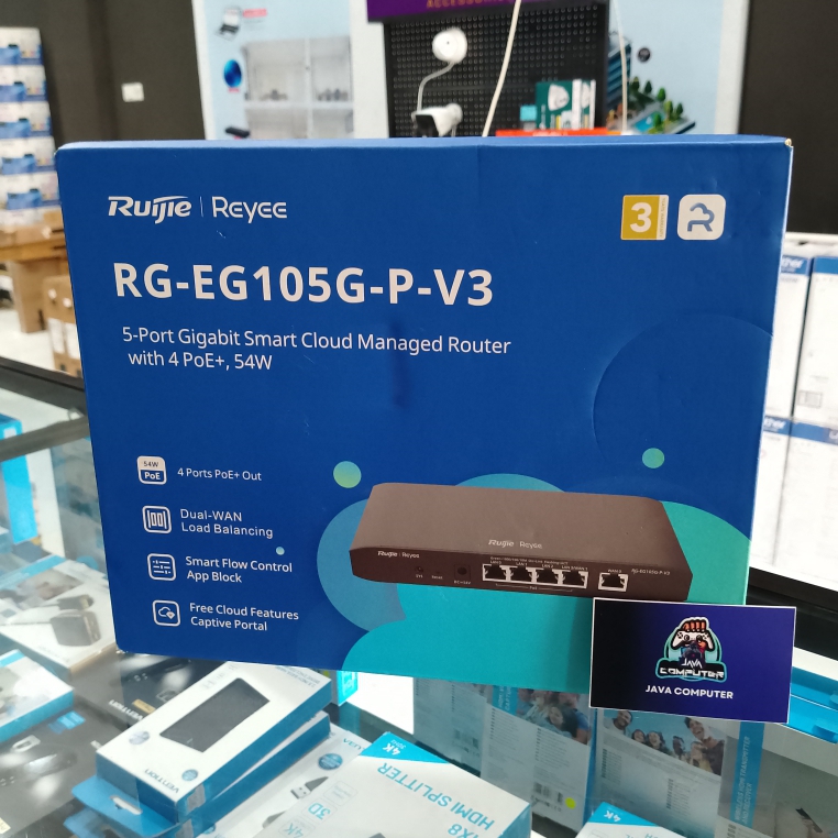 Ruijie RG-EG105G-P-V3 POE Cloud Managed Router 5 Gigabit Ports 4 PORT POE Budget 54W