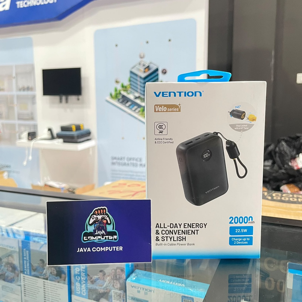 Vention Power Bank 20000mAH 22.5W Black (FKBB0-C-TY)