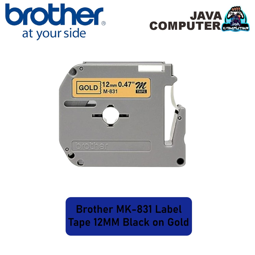 Brother MK-831 Label Tape 12MM Black on Gold