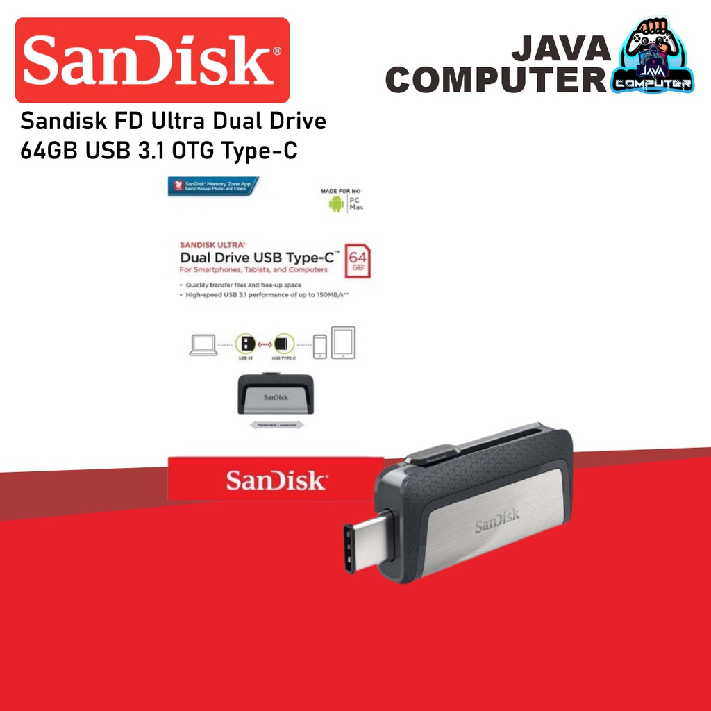 Sandisk FD Ultra Dual Drive 64GB USB 3.1 OTG Type-C