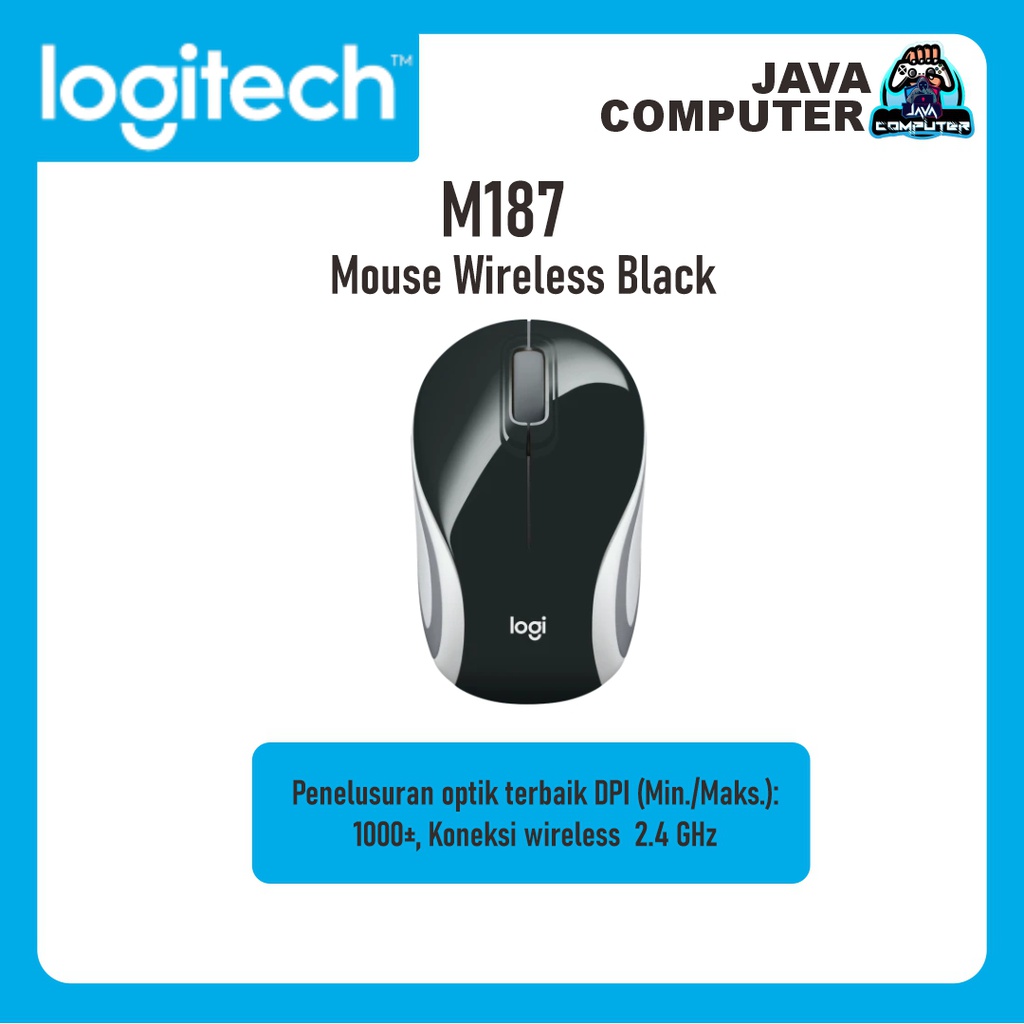 Logitech Mouse M187 Wireless Black