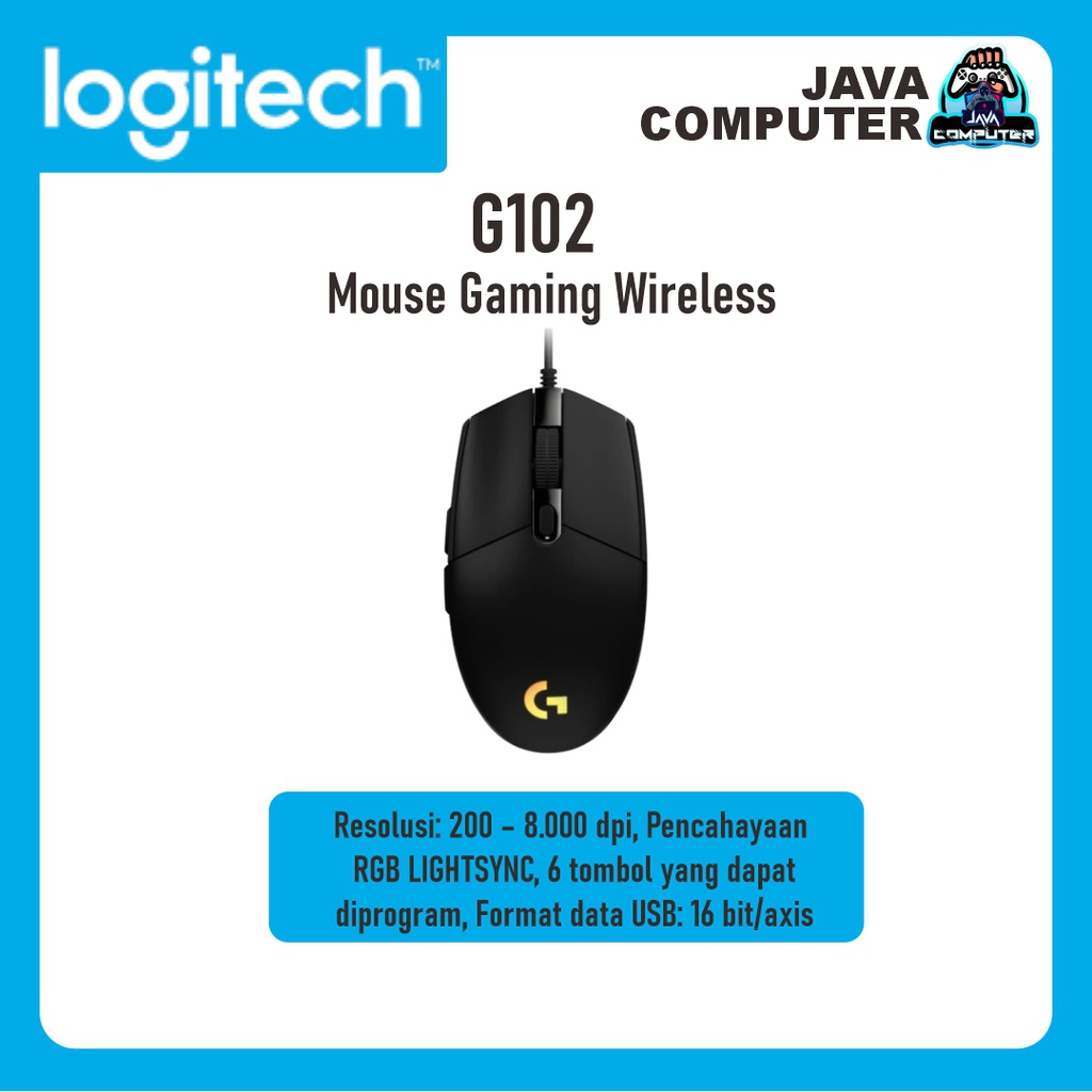 Logitech Mouse Wired G102 Lightsync Gaming Black