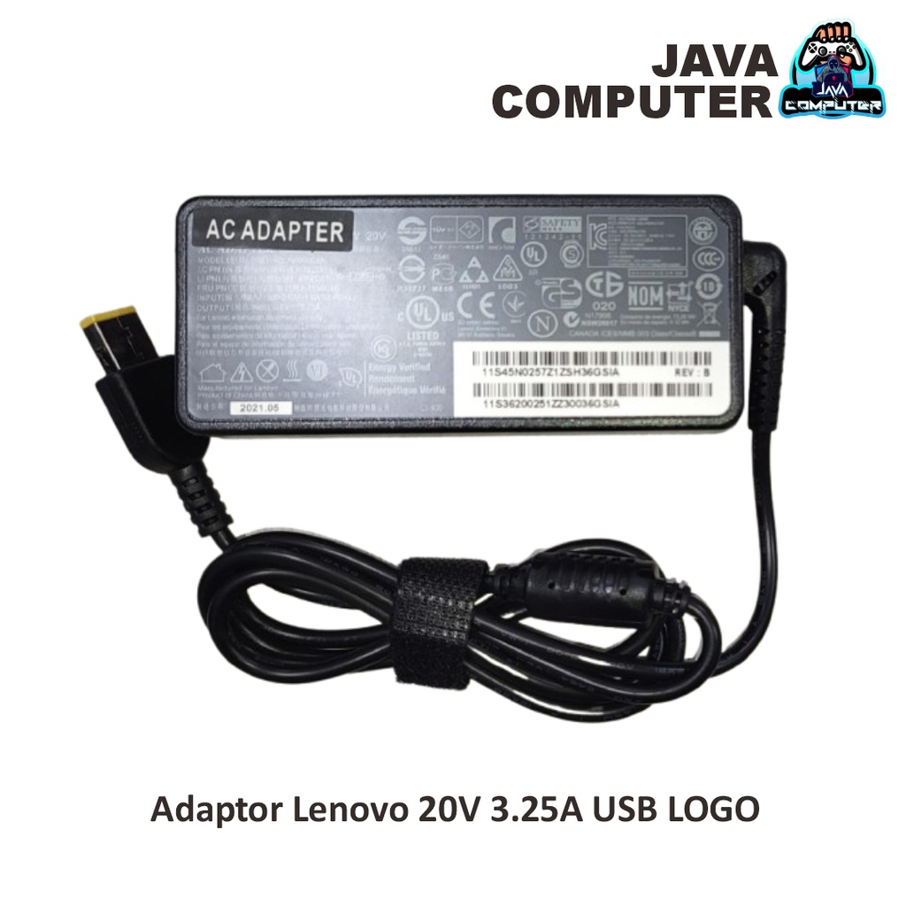 Adaptor Lenovo 20V 3.25A USB LOGO