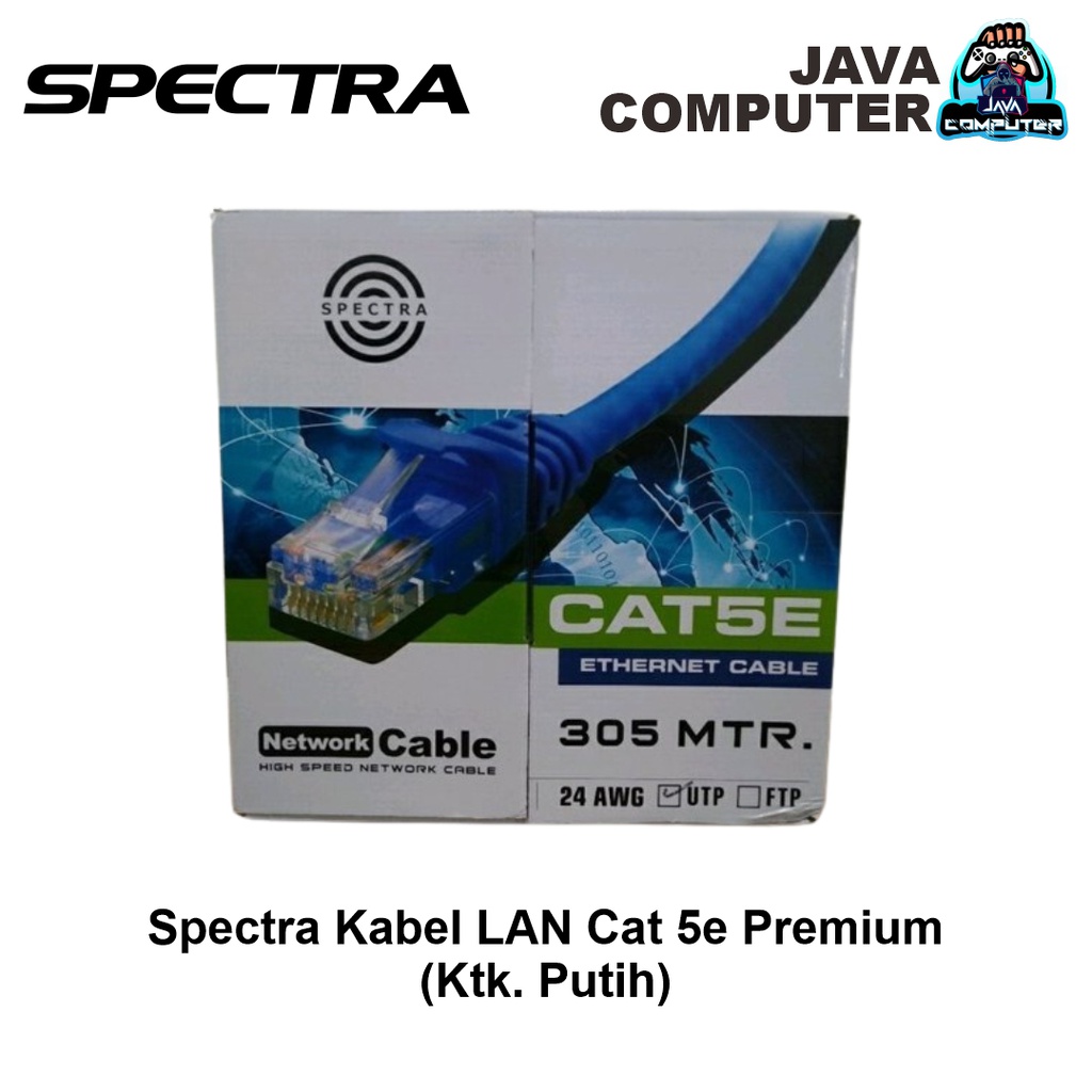 Spectra Kabel LAN Cat 5e Premium (Ktk. Putih)