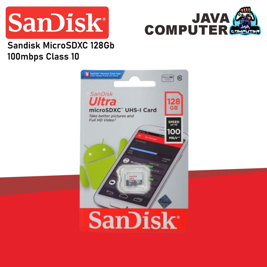 Sandisk MicroSDXC 128Gb 100mbps Class 10