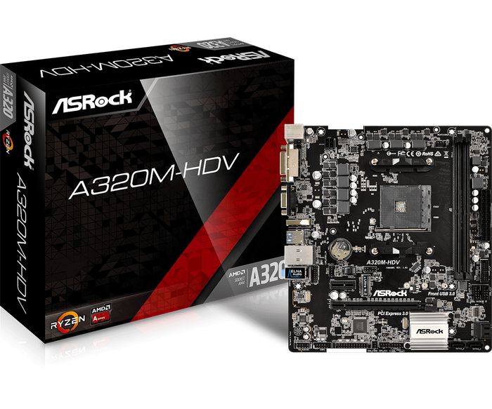 AsRock Motherboard A320-HDV Soket AM4