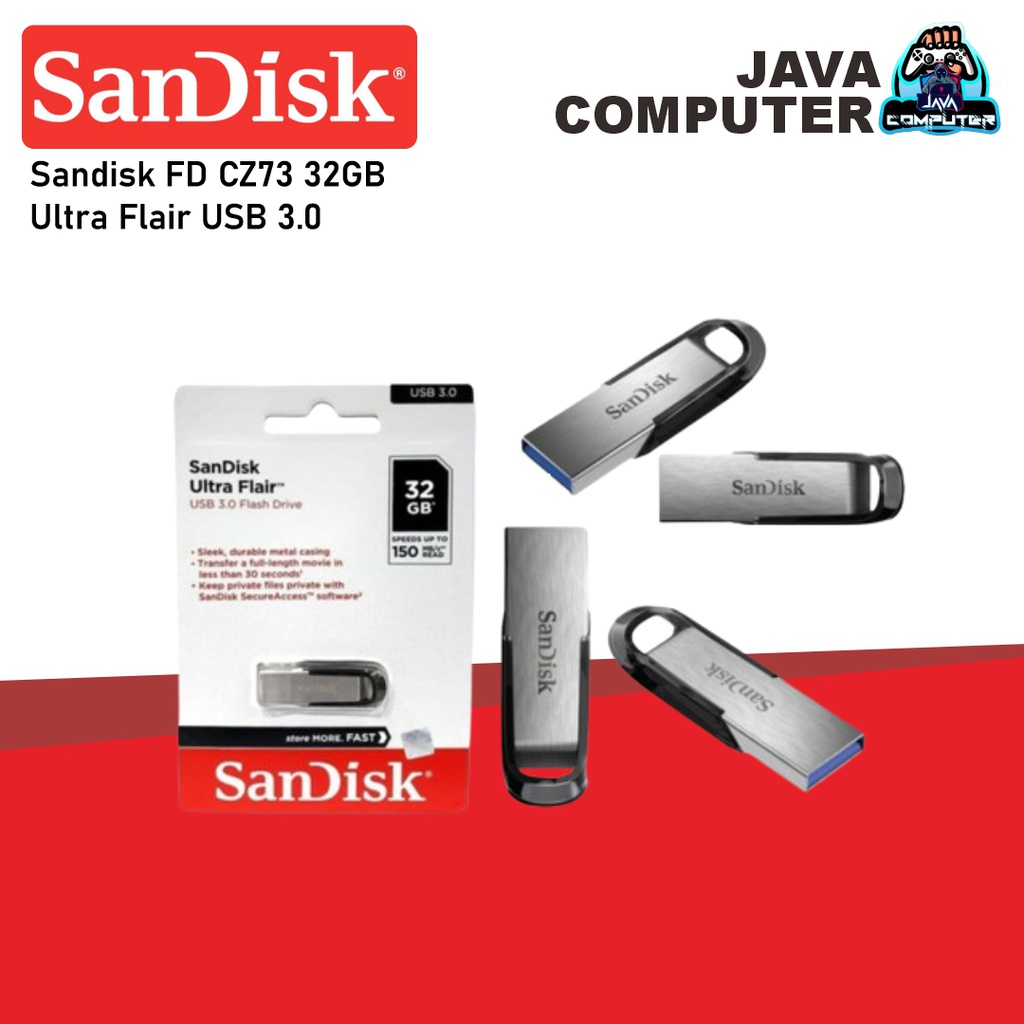 Sandisk FD CZ73 32GB Ultra Flair USB 3.0