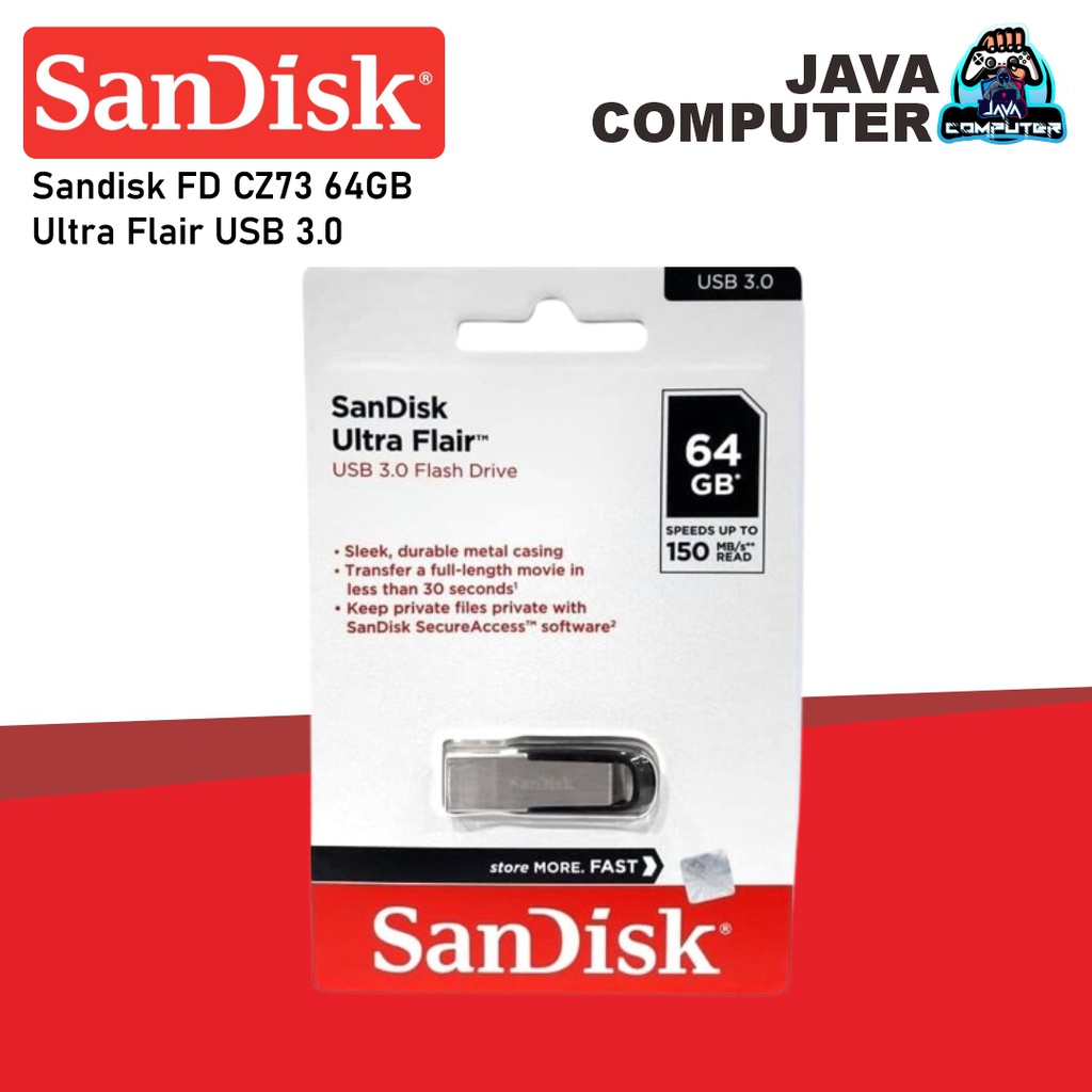 Sandisk FD CZ73 64GB Ultra Flair USB 3.0