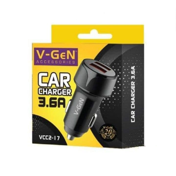 V-Gen VCC2-17 Charger Car 2 Port 3.6A