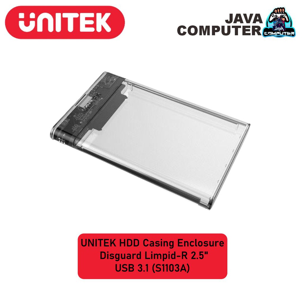 UNITEK HDD Casing Enclosure Disguard Limpid-R 2.5&quot; USB 3.1 (S1103A)