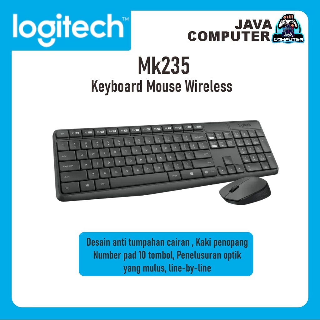 Logitech Keyboard Mouse Wireless MK235