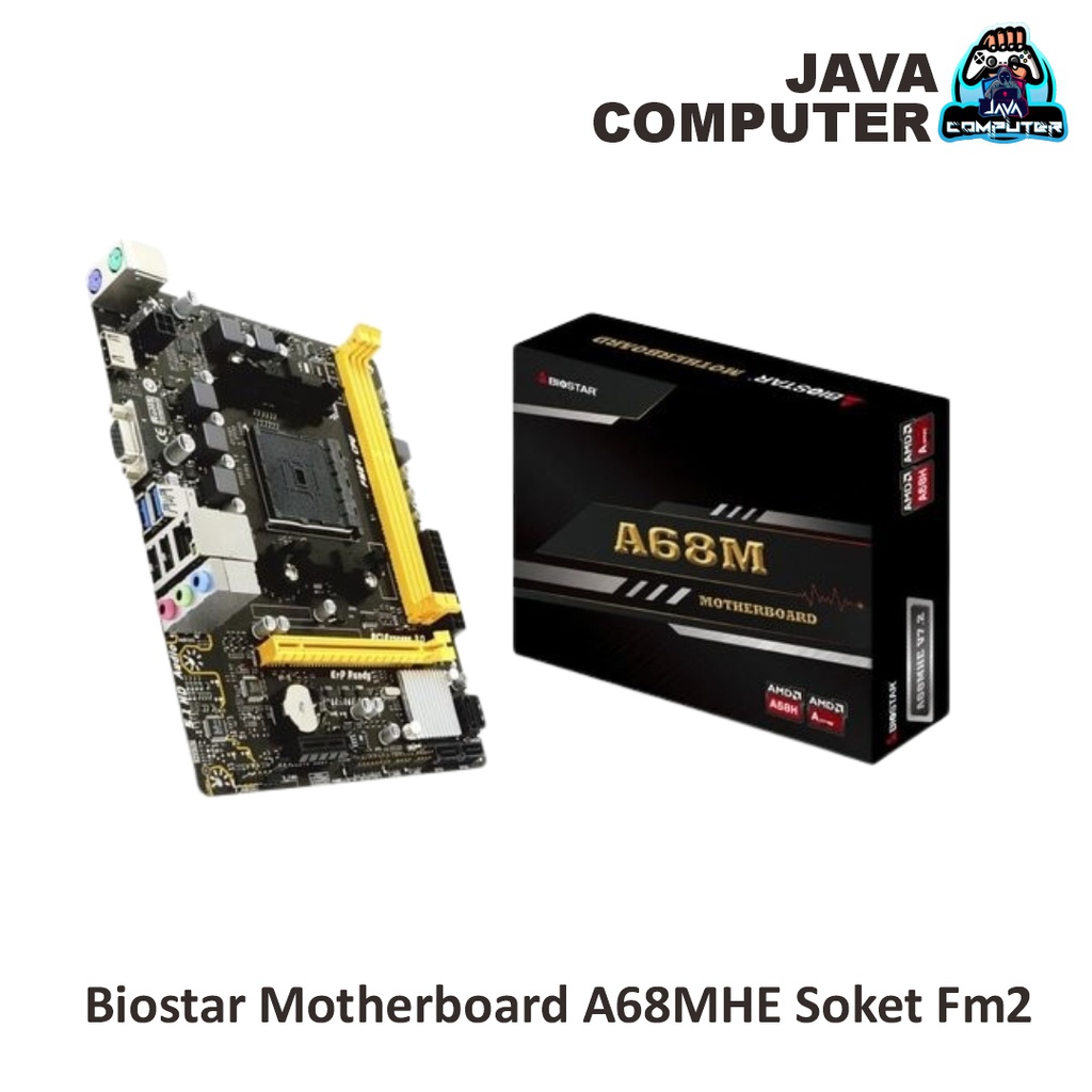 Biostar Motherboard A68MHE Soket FM2